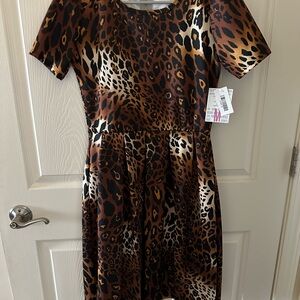 Leopard Print Short Sleeve Dress